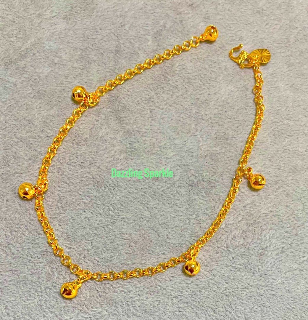 Gold discount bead anklet