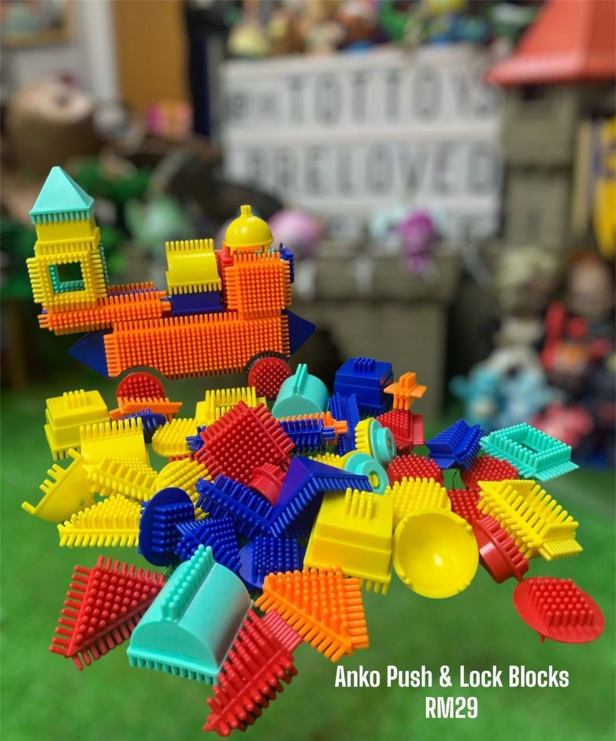 Anko Push Lock Blocks Hobbies Toys Toys Games on Carousell
