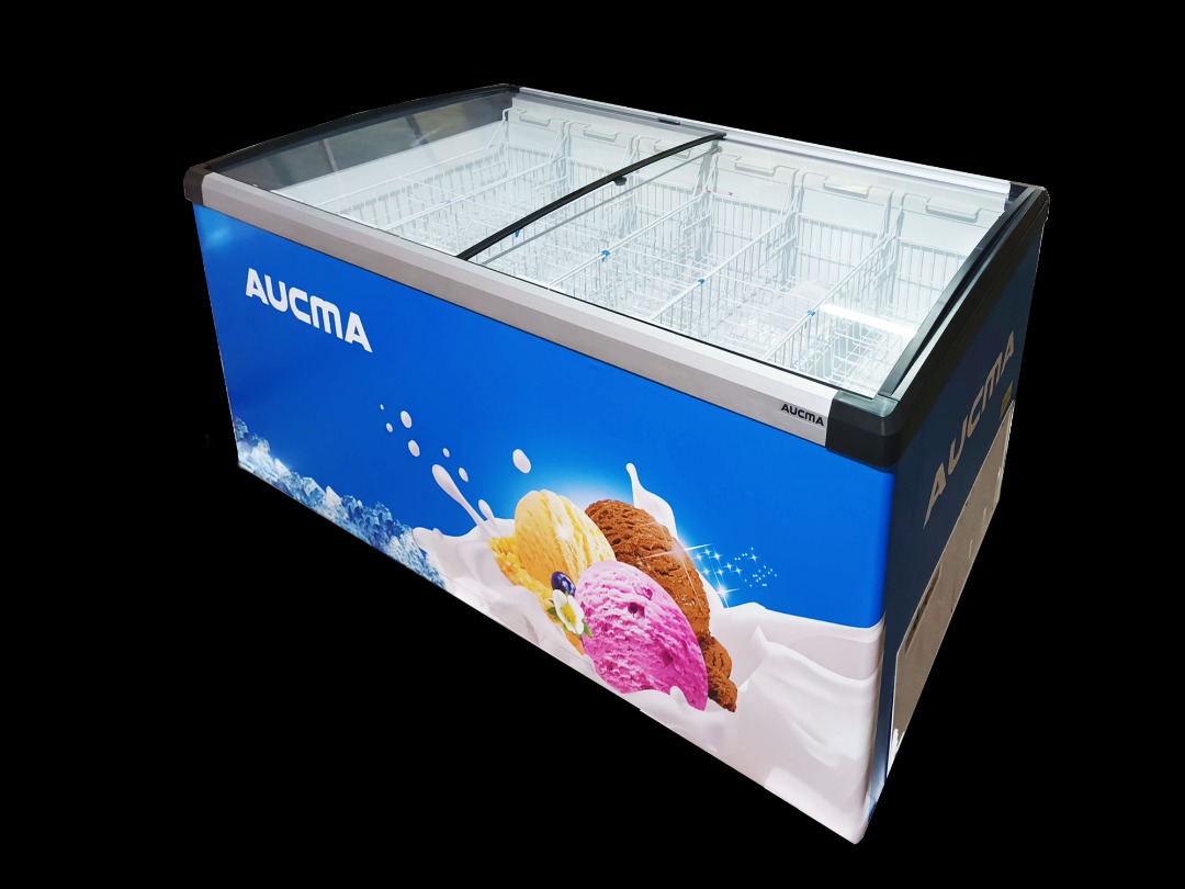 Aucma Commercial Chest Freezer Sliding Glass Door SD-665 Poultry ...