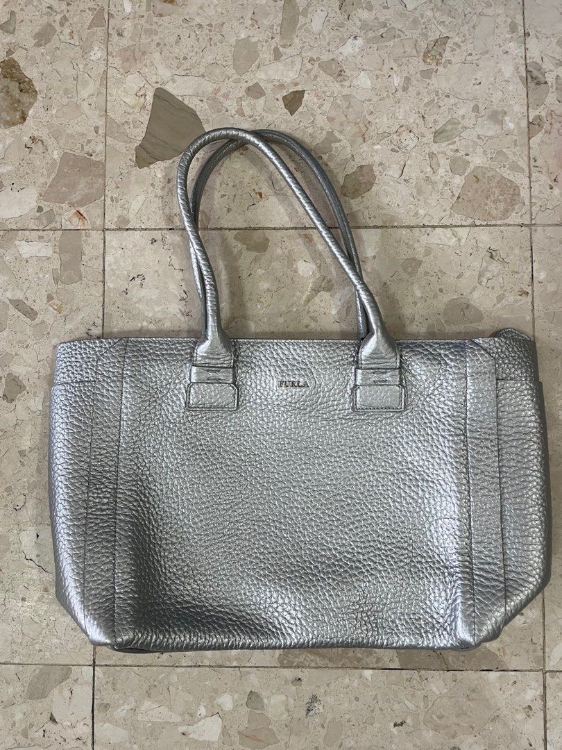 Furla gray new arrivals leather bag