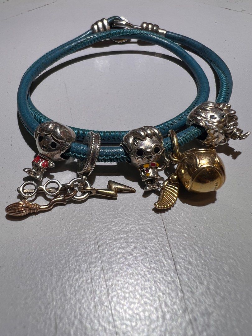 Harry potter leather charm bracelet on sale