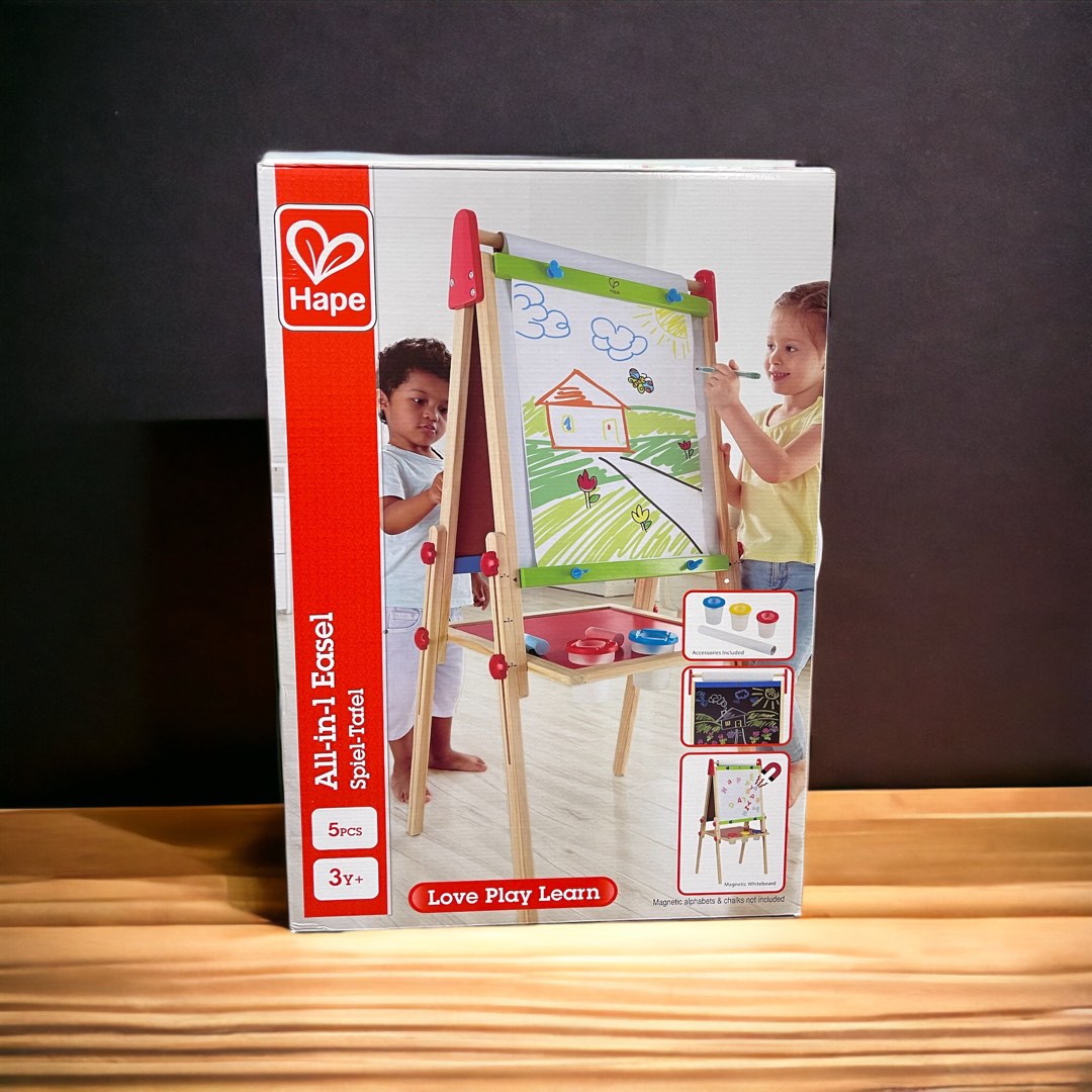 Award Winning Hape All-in-One Wooden Kid's Art Easel with Paper
