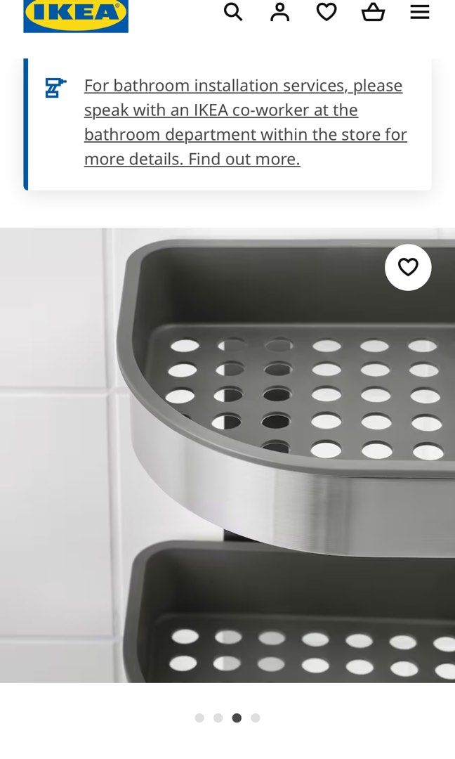 Bathroom Amenities Holder IKEA, Furniture & Home Living, Bathroom & Kitchen Fixtures on Carousell