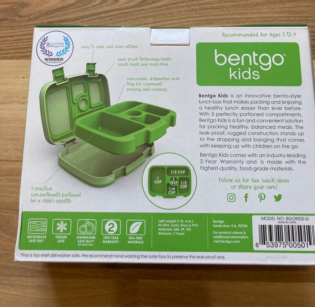 Bentgo Kids Lunch Box Bento Box (Category: Food Organization & Storage) located in Manila. Submitted by chabachaba (Listing ID 1256873007, Image 3). Description: 2600 each 100% authentic #1 LUNCH BOX BRAND: Thoughtfully designed and rigorously tested, there’s no wonder why parents love Bentgo Kids, America’s favorite one-of-a-kind children’s lunch box. It features 5 versatile compartments portioned perfectly for a child’s appetite to encourage a 