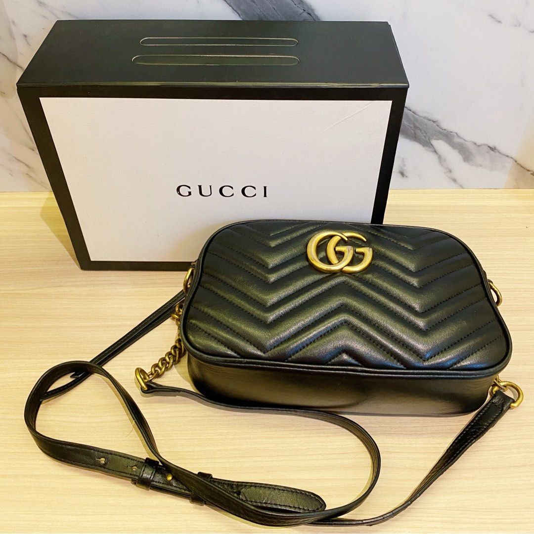 Gucci Marmont mini Black 2017, Barang Mewah, Tas & Dompet di Carousell