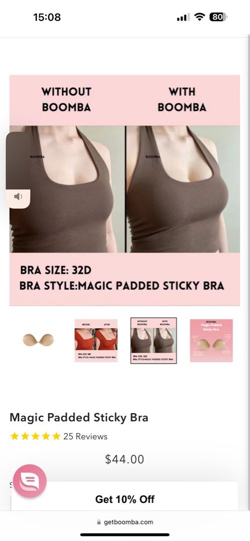 Boomba Magic Padded Sticky Bra Beige in C, Women's Fashion, New  Undergarments & Loungewear on Carousell