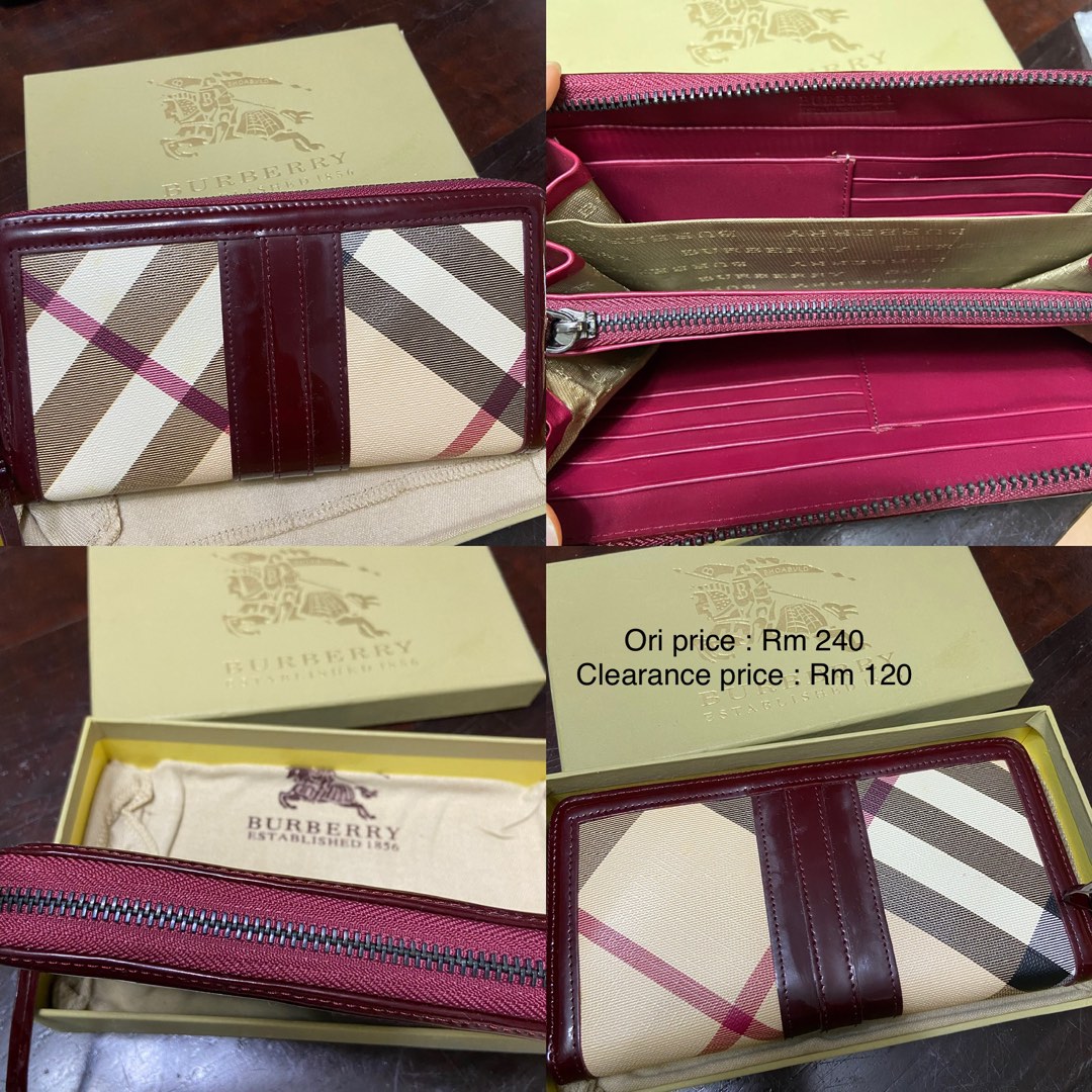 Authentic Burberry zip Long wallet, Luxury, Bags & Wallets on Carousell