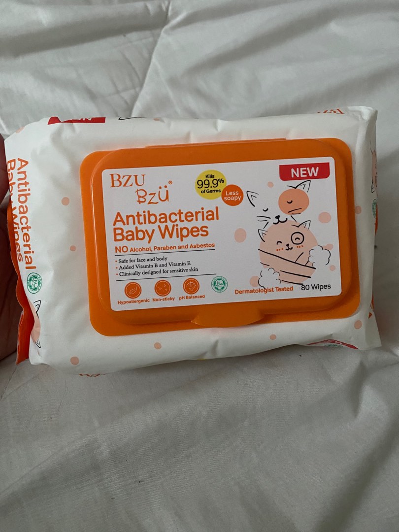 BZU BZU ANTIBACTERIAL WIPES, Babies & Kids, Bathing & Changing, Diapers