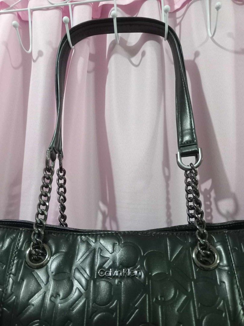 Calvin Klein Hayden Saffiano Leather Monogram Logo Crossbody Bag