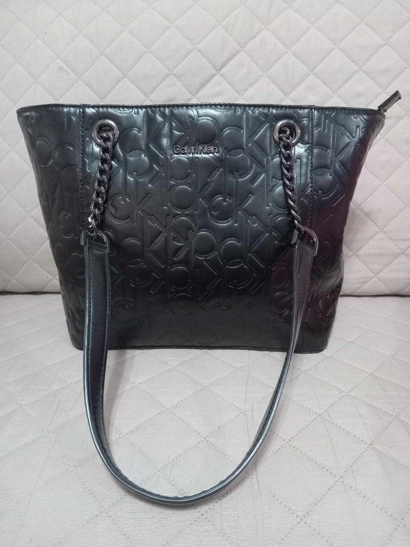Calvin Klein Hayden Saffiano Chain Tote Bag, Luxury, Bags