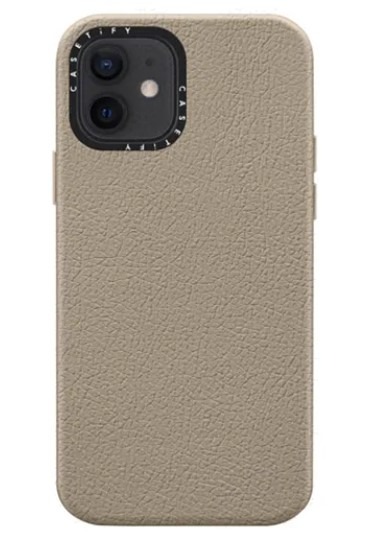 Casetify Leather iPhone 12 Case in Greige, Mobile Phones & Gadgets ...