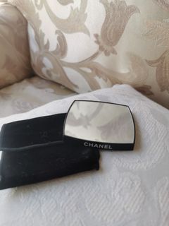 Chanel 2 sided pocket mirror with velvet pouch