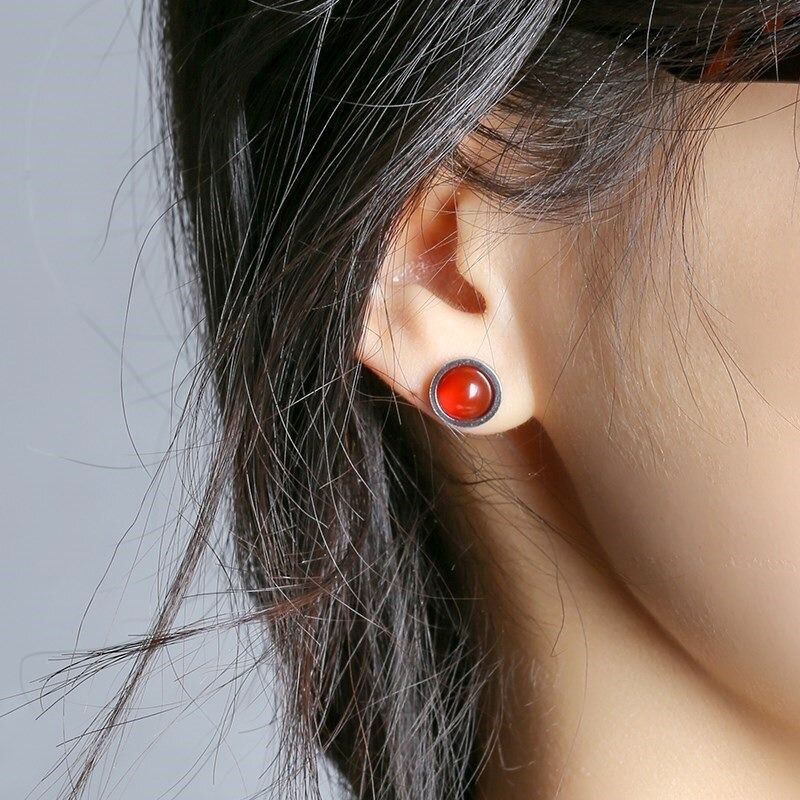 Natural stone hotsell stud earrings