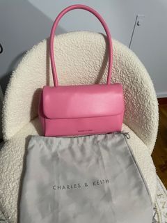 Charles & Keith Curved Handle Shoulder Bag Pink