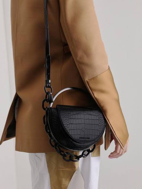 Cnk charles n keith croco half moon bag tas pesta bukan zara