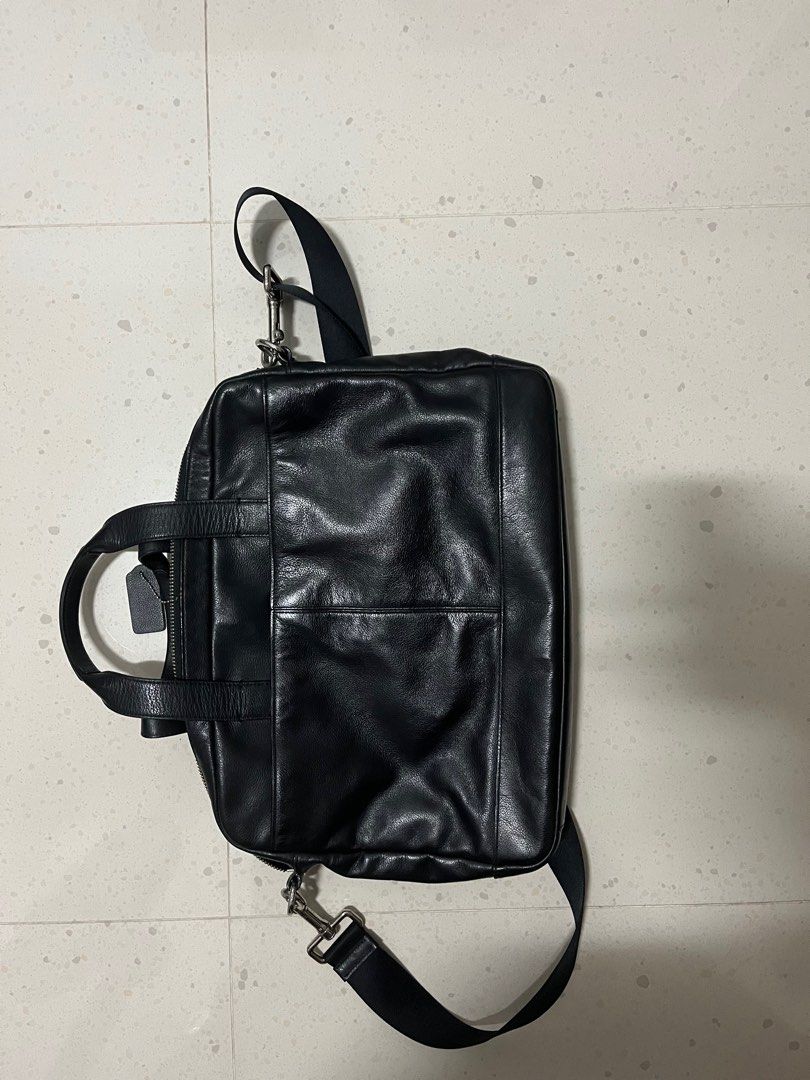 Mens black leather outlet laptop bag