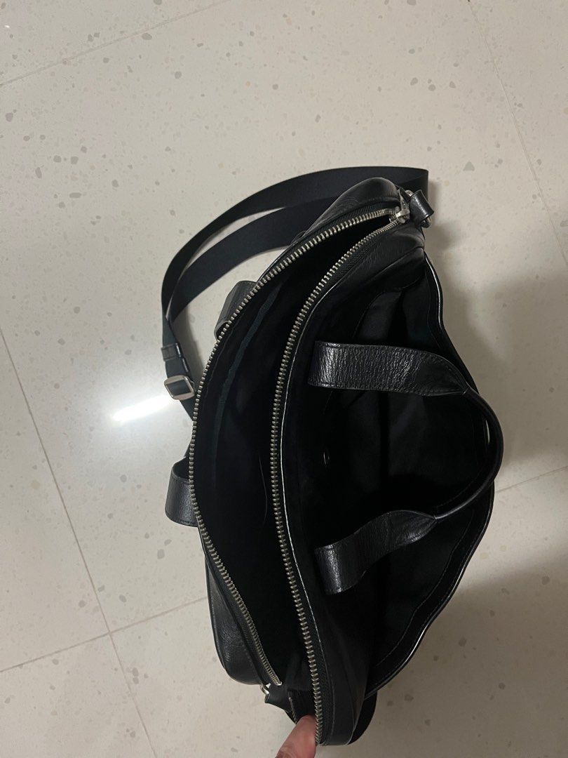 Mens black leather computer bag store