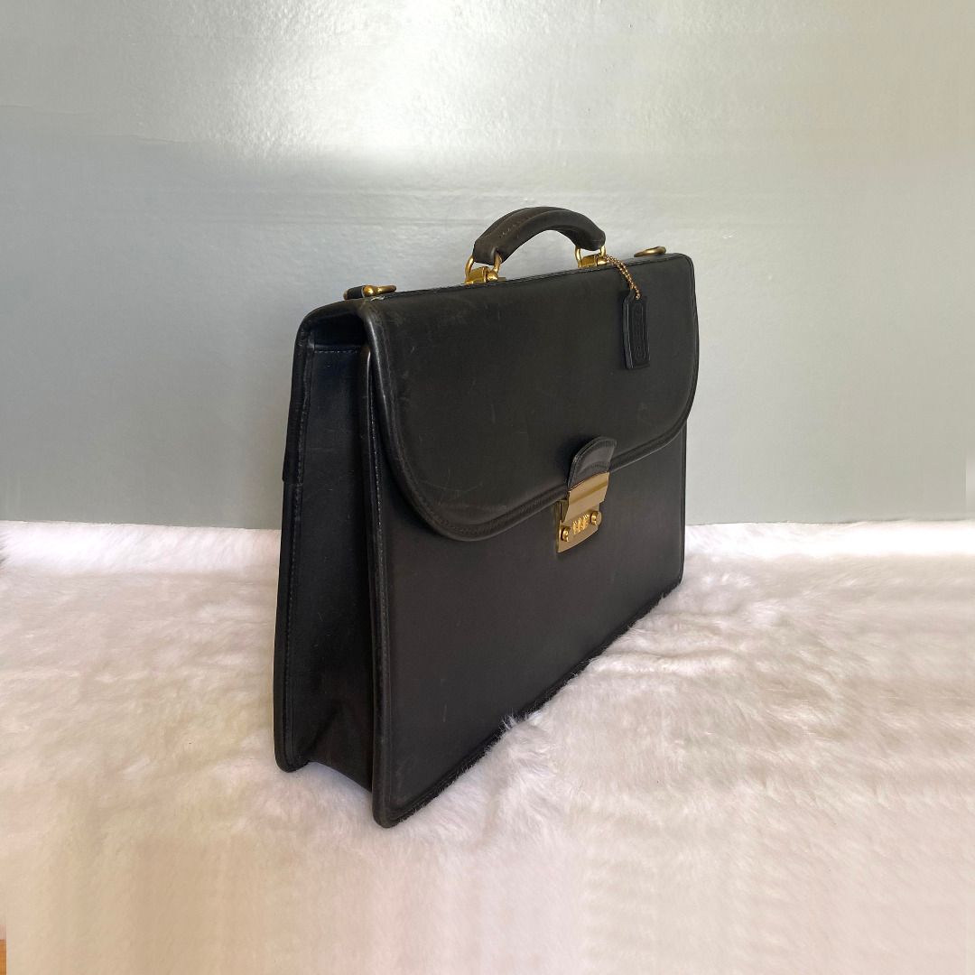 Vintage coach black leather briefcase sale