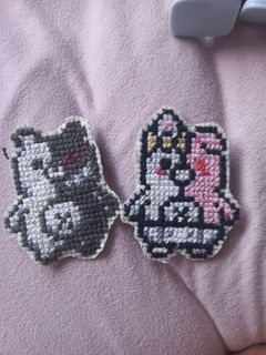 Danganronpa Monokuma and Monomi Hand craft Cross Stitch
