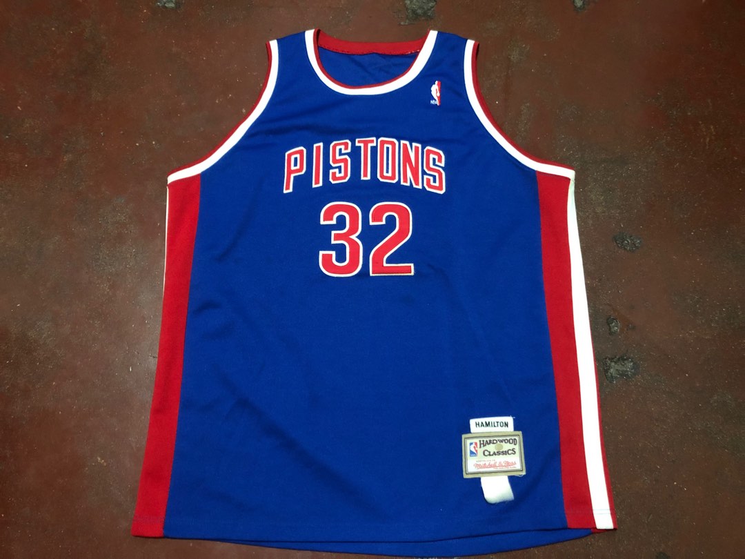 Reebok NBA Men's Detroit Pistons Retro Hardwood Classics Blank Jersey, XL