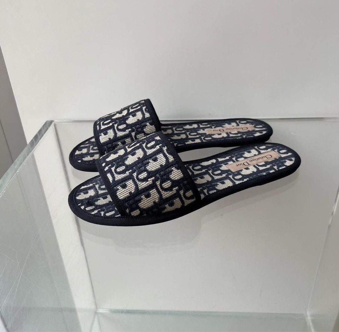 Christian dior store straw sandals