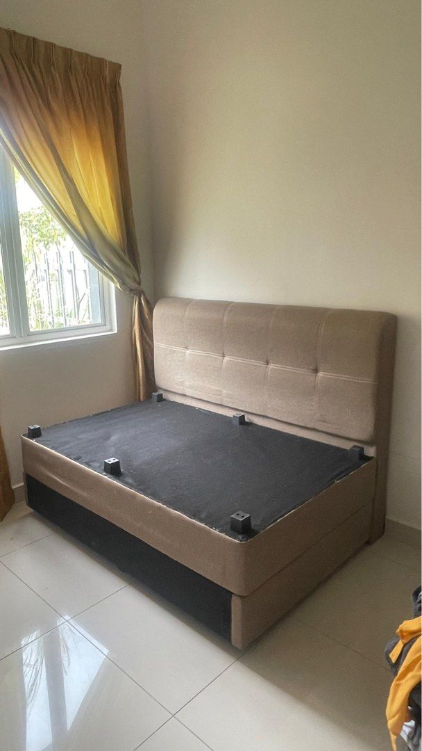 Divan Fabric Bedframe - Queen, Furniture & Home Living, Bedding ...