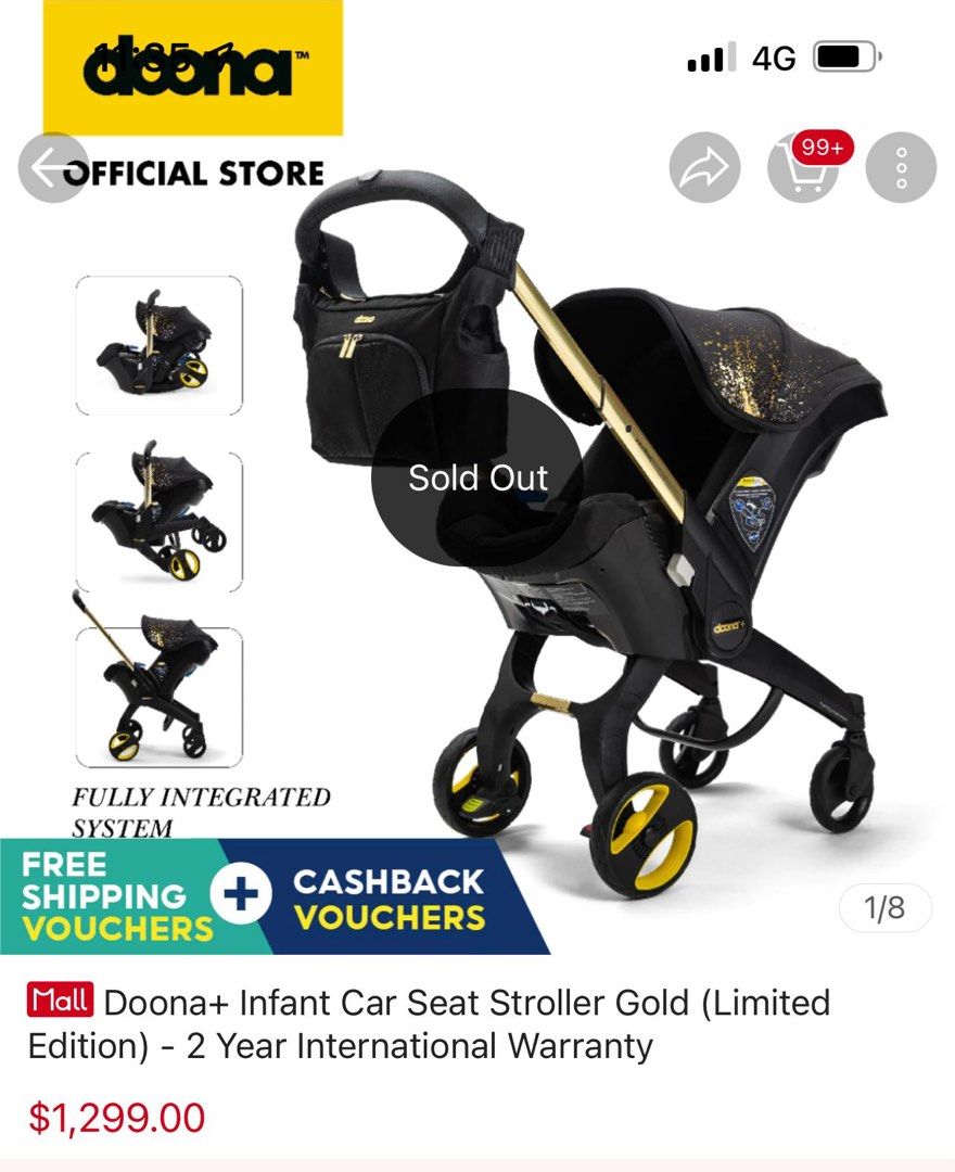 Doona Plus Stroller Babies Kids Going Out Strollers on Carousell