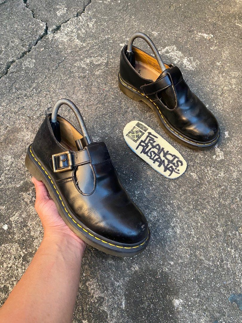 Dr. Martens Polley Black Yellow Stitch Womens Women s Fashion