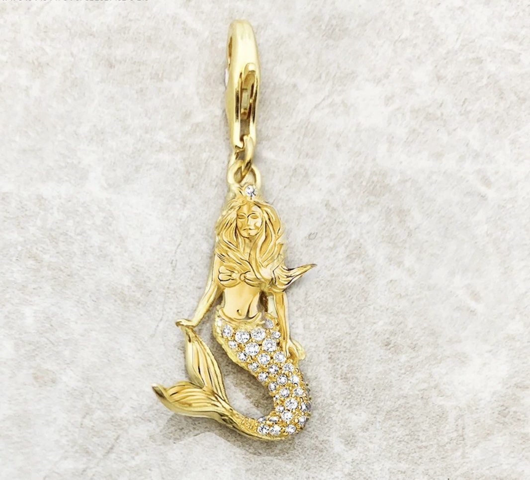 Gold mermaid charm sale