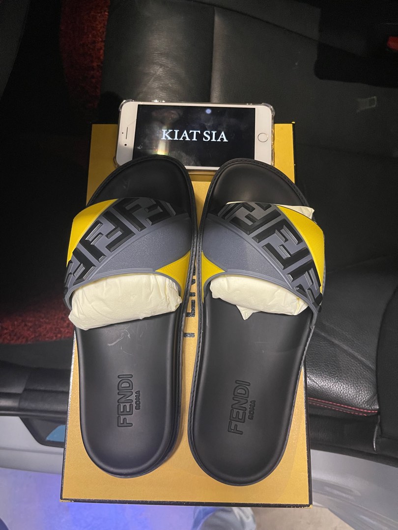 Yellow fendi online slides