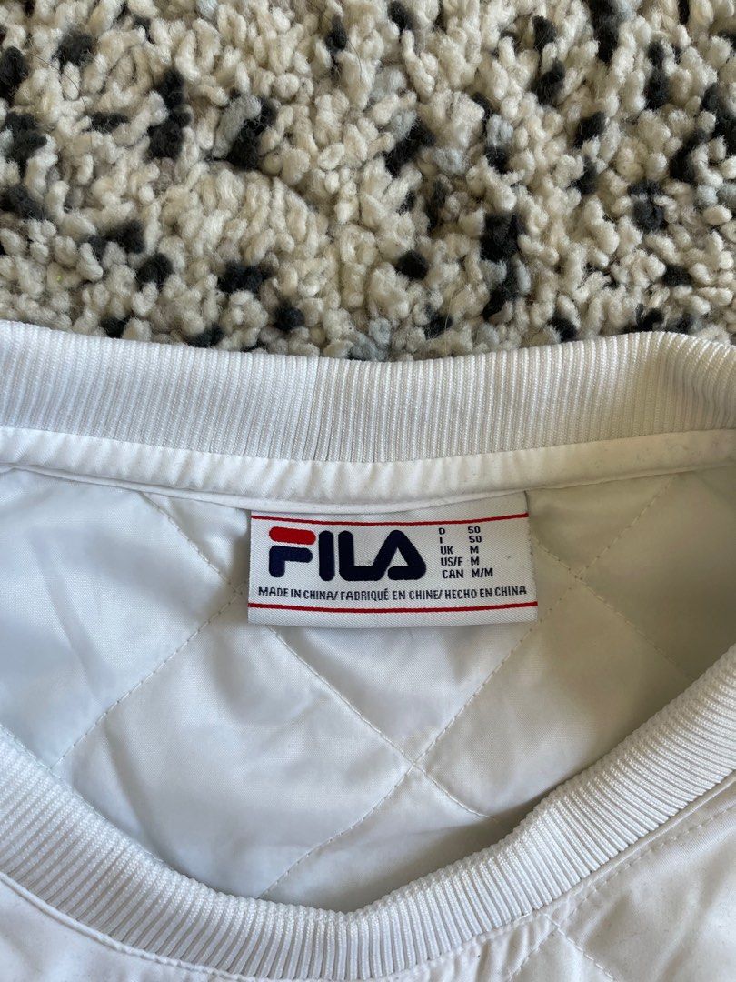 Fila Reo Crew Sweater (Category: Coats, Jackets and Outerwear) located in Quezon City. Submitted by lemonjuicebox (Listing ID 1256856269, Image 3). Description: Fila Reo Crew Sweater Size Medium on tag Width 23 Length 27 No issues Very nice piece 😊.