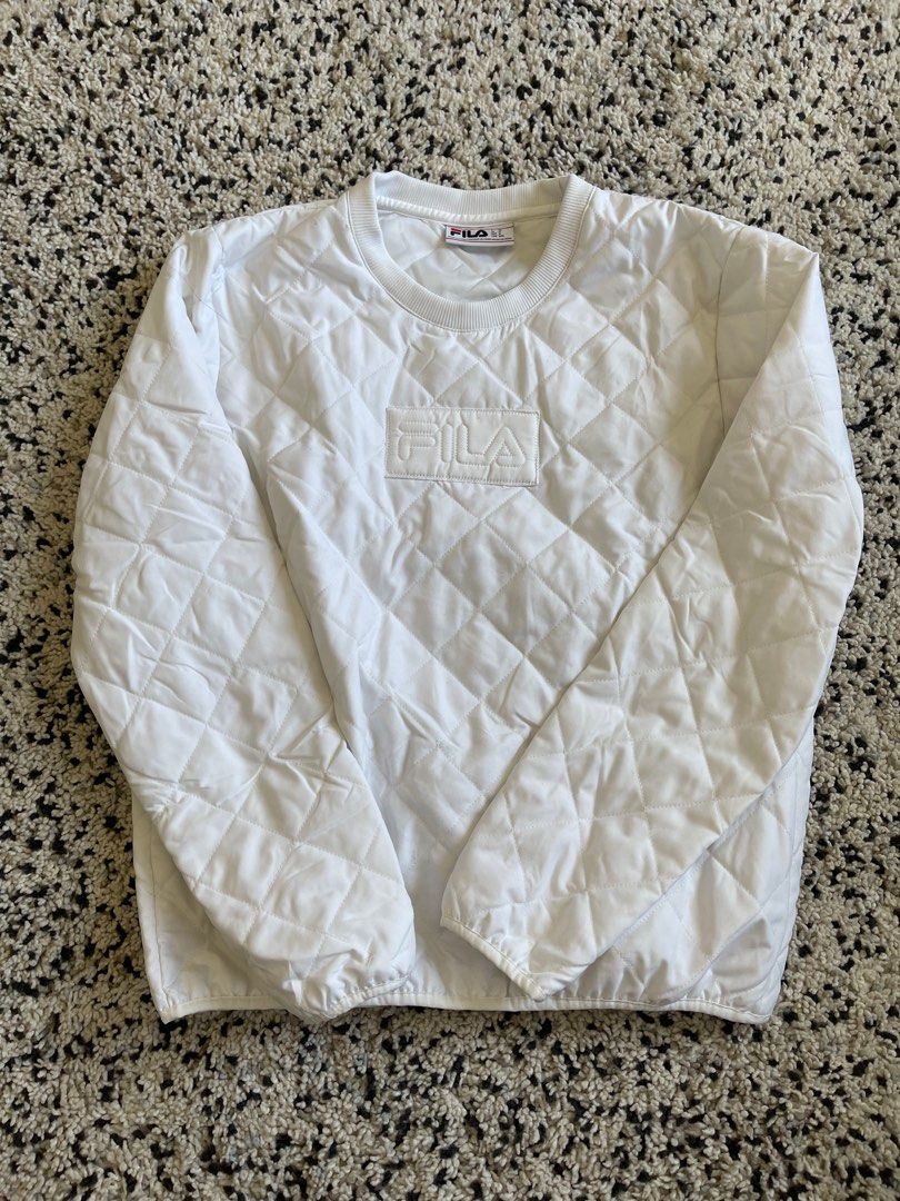 Fila Reo Crew Sweater (Category: Coats, Jackets and Outerwear) located in Quezon City. Submitted by lemonjuicebox (Listing ID 1256856269, Image 1). Description: Fila Reo Crew Sweater Size Medium on tag Width 23 Length 27 No issues Very nice piece 😊.