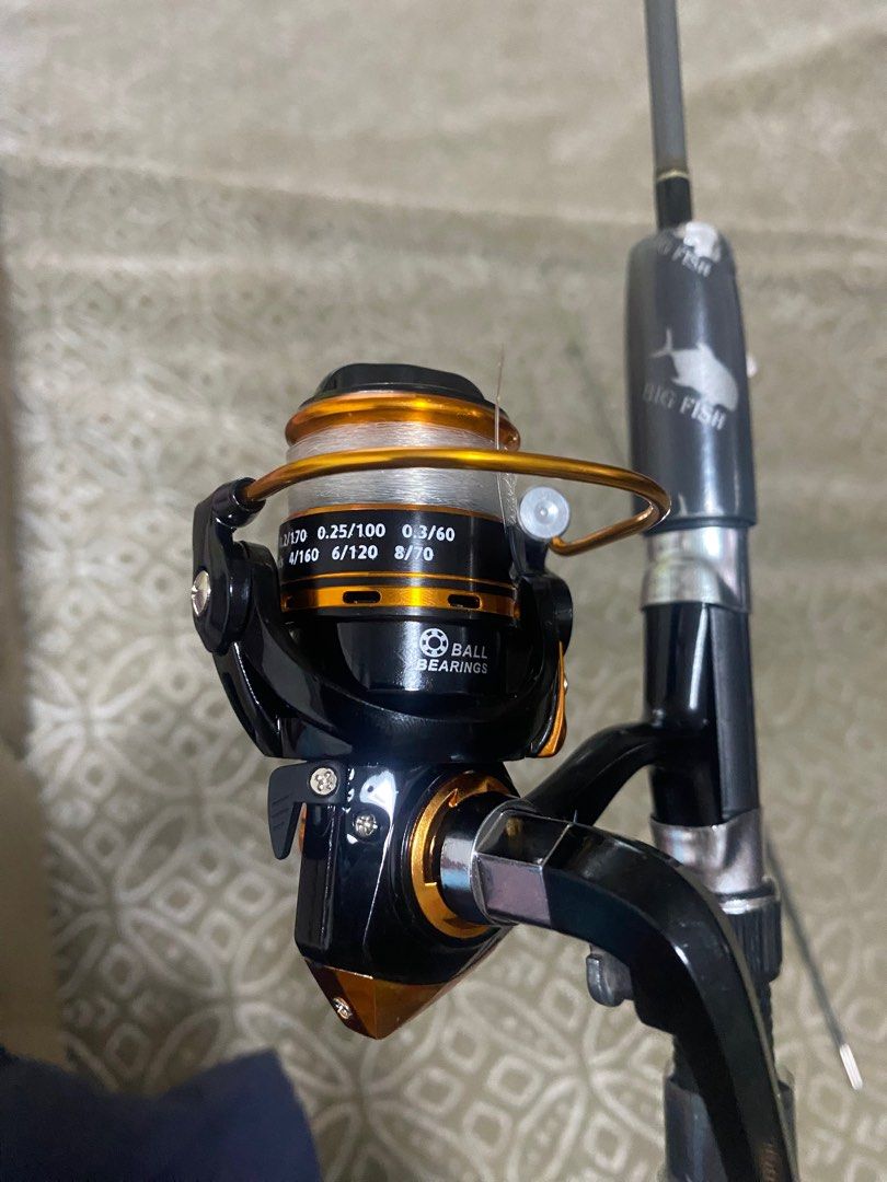 New 5ft 2pcs Fishing rod and reel500 with lines