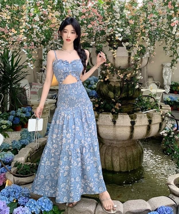 Two piece floral maxi dress clearance