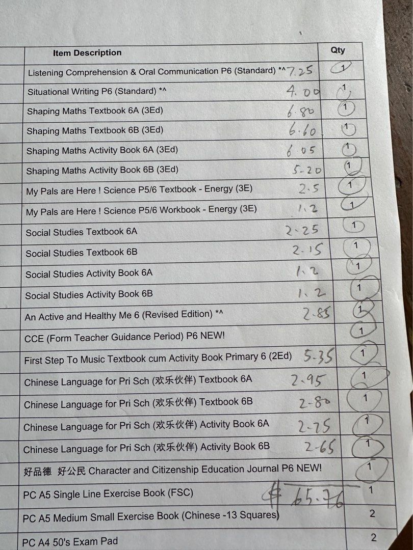 Full set of Primary 6 textbooks (with Standard Chinese), Hobbies & Toys ...