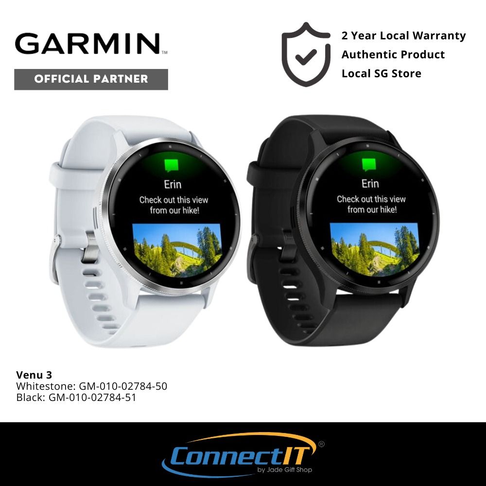 Garmin Venu 3 AMOLED Optional Always On Mode Display Fitness