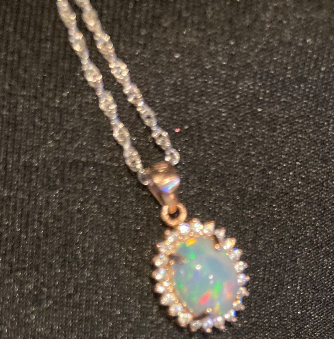 Genuine hot sale opal necklace