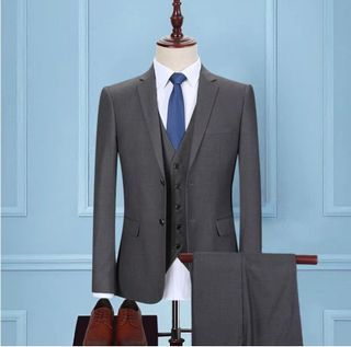 Men Dark Grey suit 7pc suit  Blazer Pants .  men grey suit 🆓 🚚 QUALITY suit