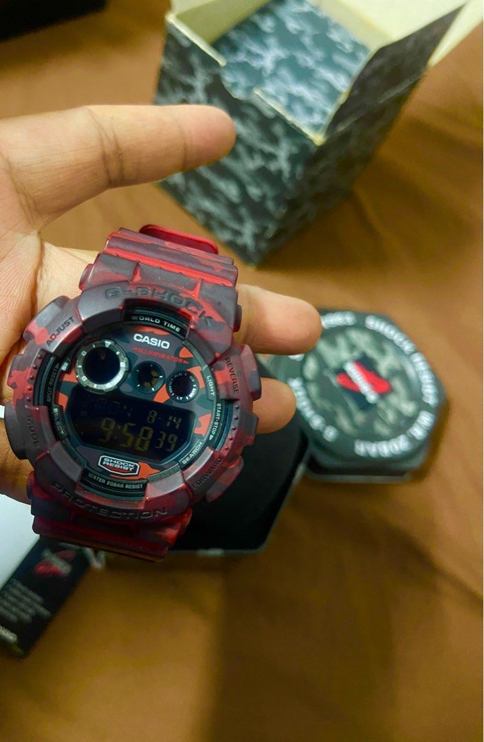 Gshock red camo Men s Fashion Watches Accessories Watches on
