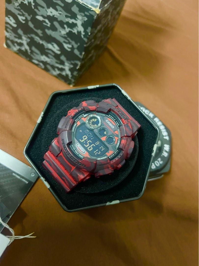 Casio g store shock red camo