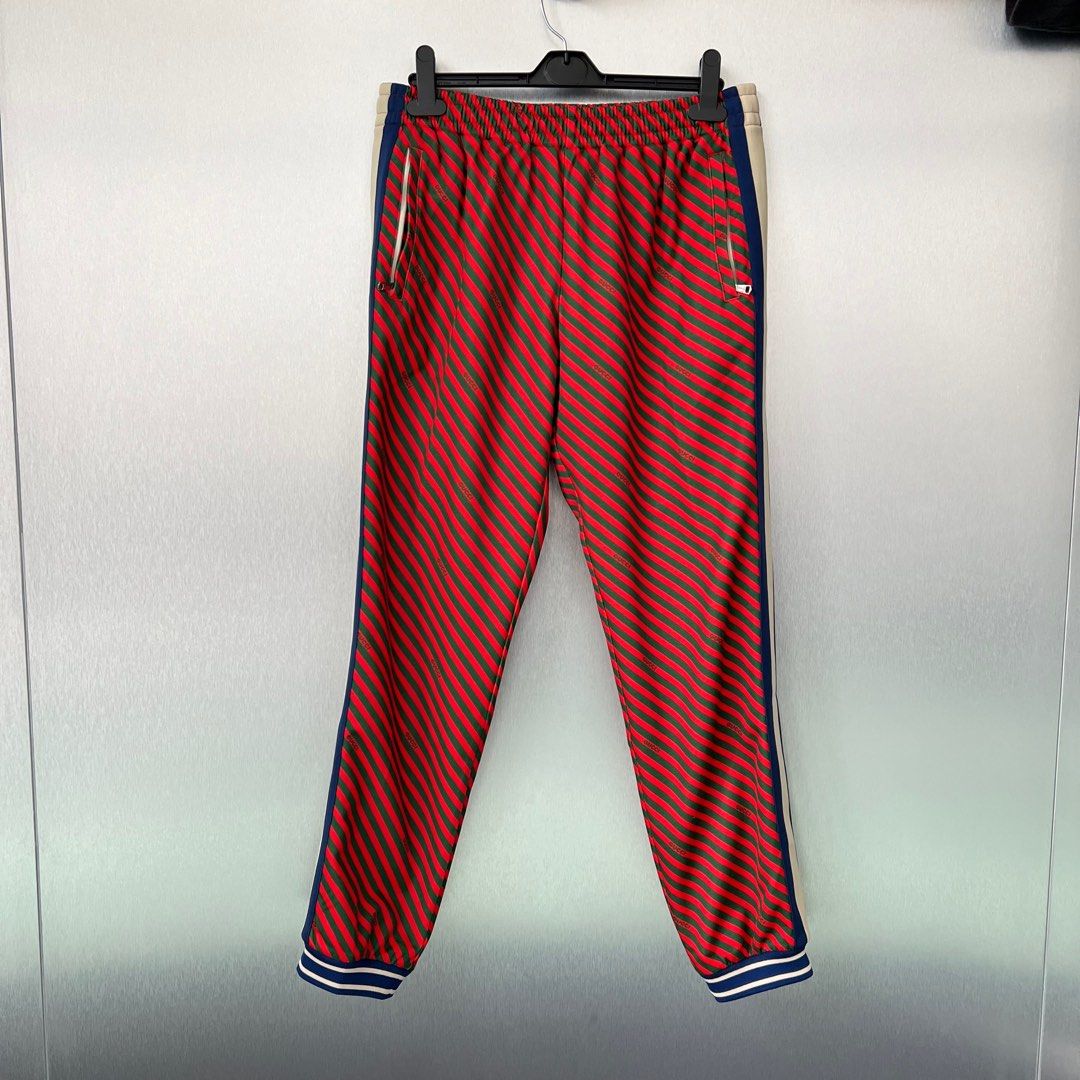 Gucci Diagonal Stripe Joggers Red Green
