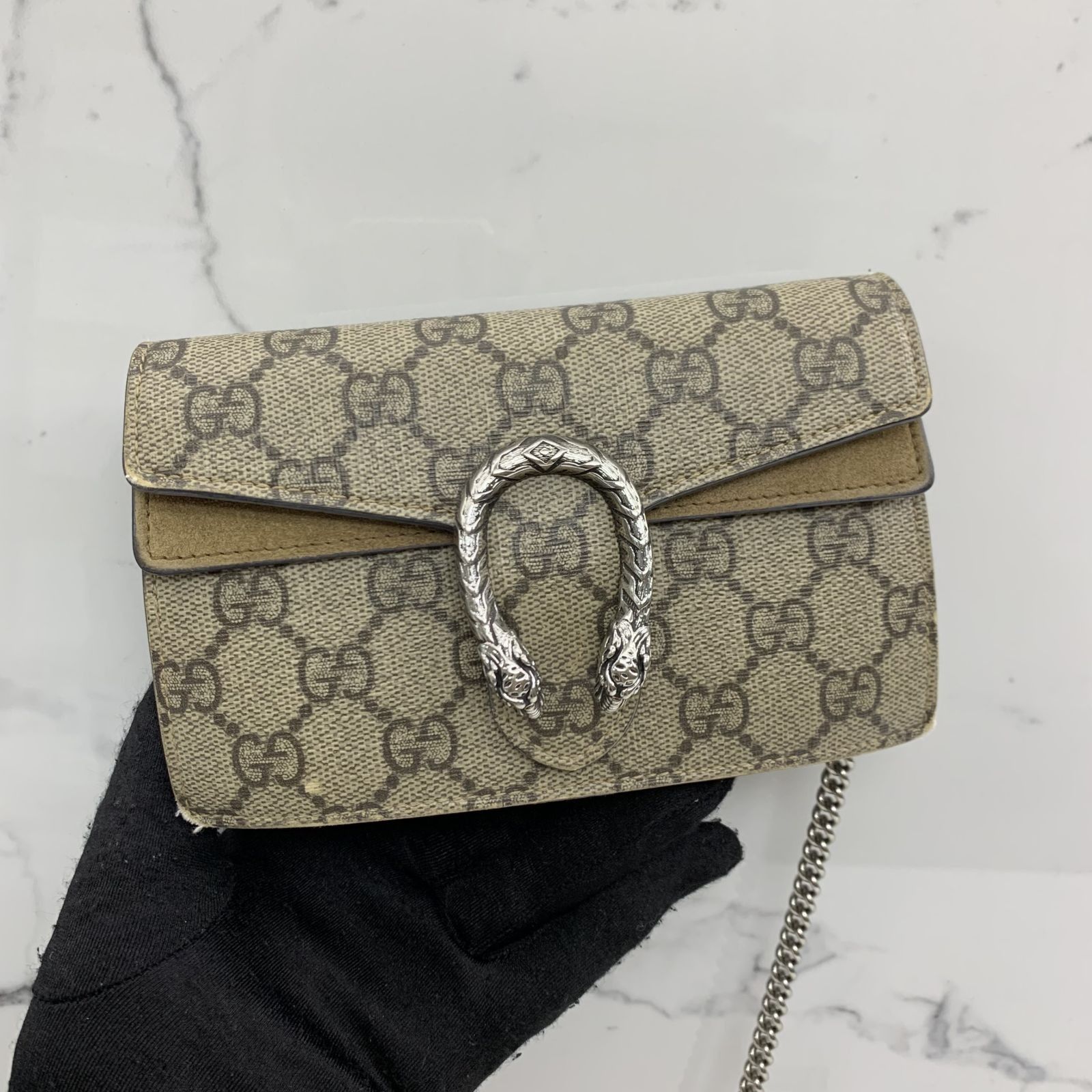 GUCCI GG BROWN 476432 SUPER MINI SHOULDER BAG 237030831 WE Luxury