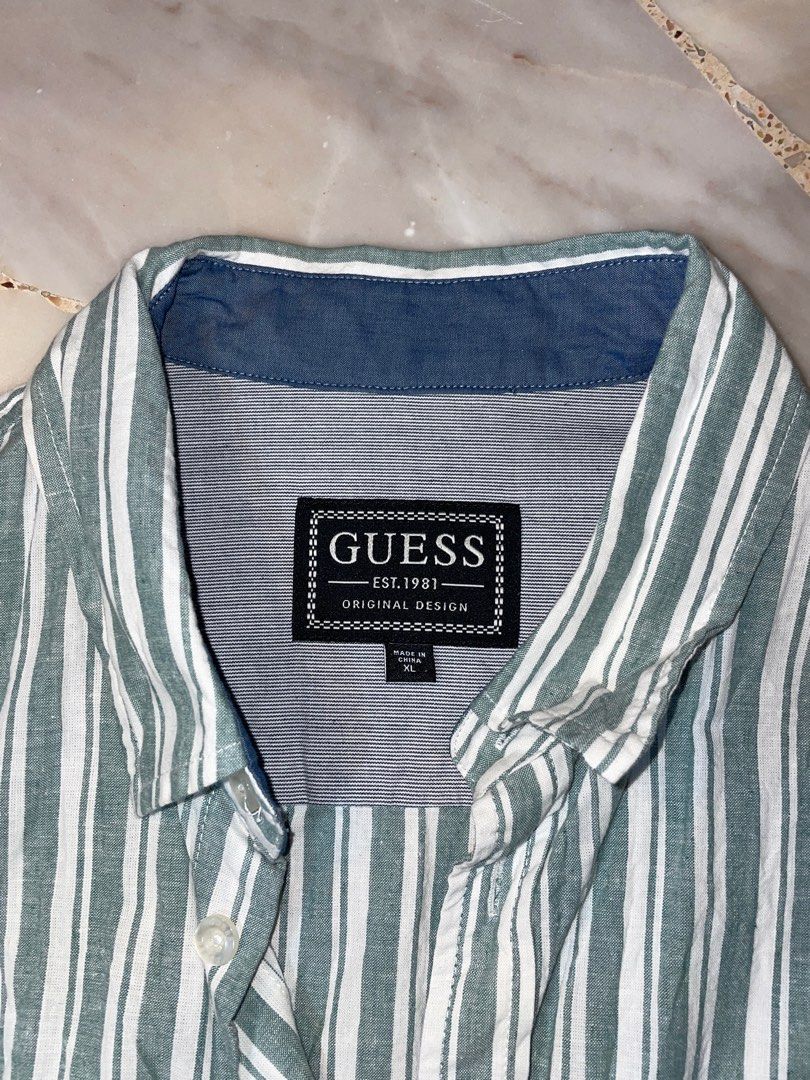 Guess striped hotsell shirt long sleeve