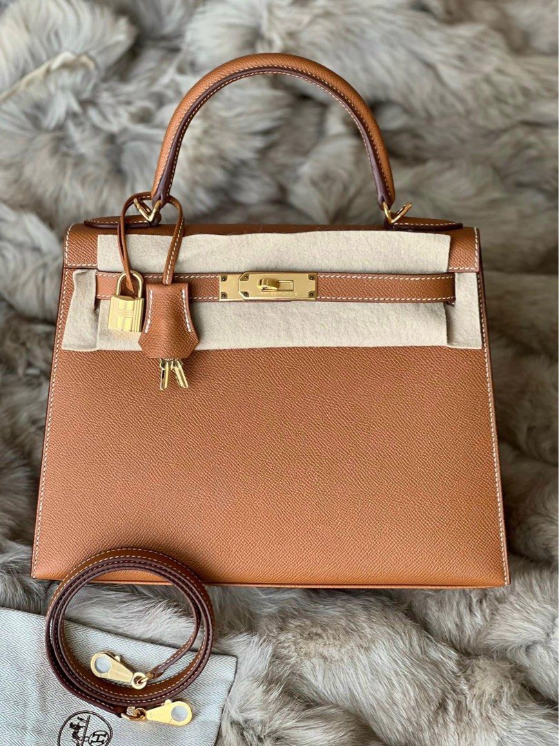 Gold Epsom Kelly 25 Sellier Gold Hardware, 2022, Handbags and Accessories, 2023