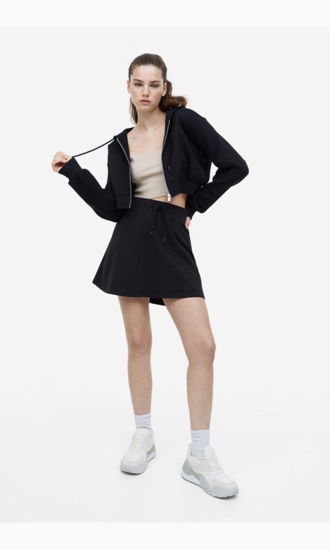 cropped zip up hoodie h&m
