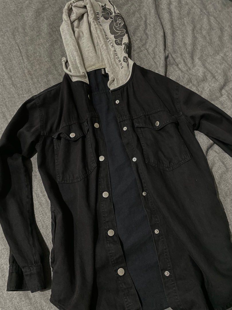Hooded denim jacket mens h&m online