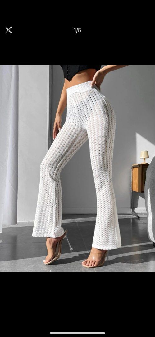 White flare deals beach trousers