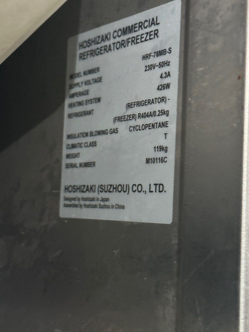 Hoshizaki commercial freezer, TV & Home Appliances, Kitchen Appliances