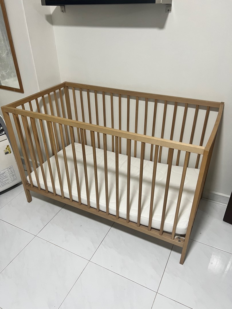 Ikea baby cot and ikea mattress, Babies & Kids, Baby Nursery & Kids
