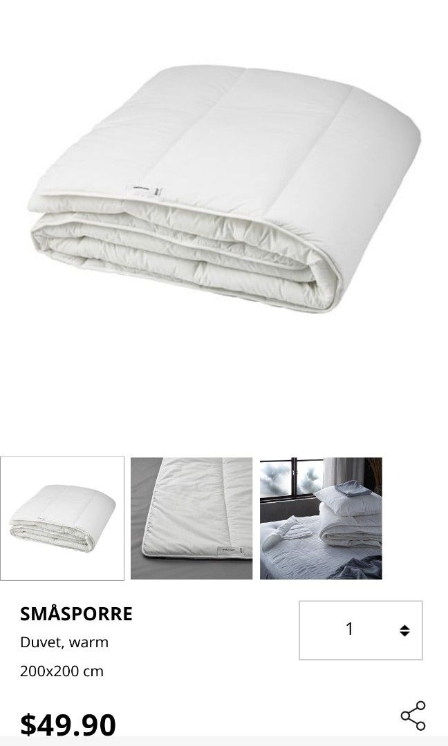 MUST GO BY 18TH OCT Ikea Duvet, Furniture u0026 Home Living, Bedding u0026 Towels  on Carousell